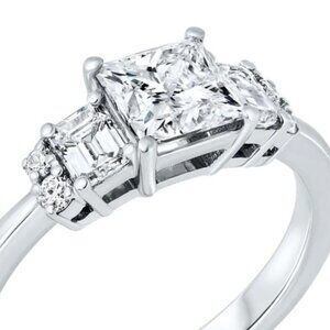 2 Carat Lab Diamond Princess engagement ring